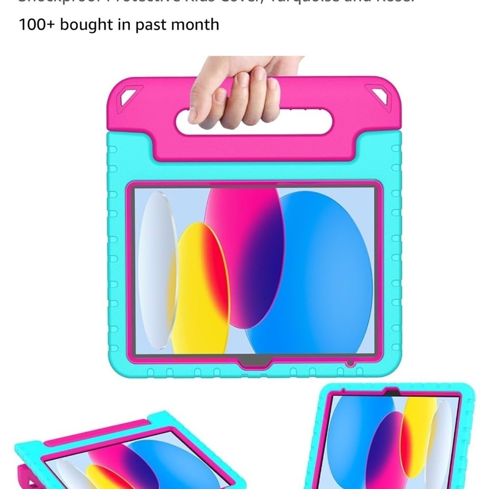 Kids shockproof iPad cover with handle